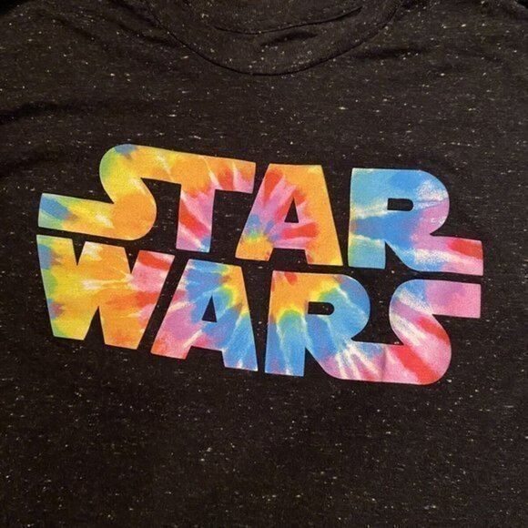 Star Wars Tie-Dye Logo T-Shirt Black Fifth Sun Medium - Picture 2 of 4